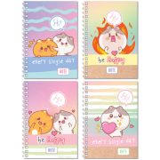 Записная книжка А6 80л., на гребне BG «Be happy», глянцевая ламинация, твердая обложка, ассорти