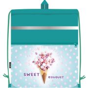 Сумка для сменной обуви Lamark «Sweet bouquet», 41х48 см, на шнурке, карман на молнии, полноцветная печать на кармане, светоотражающая лента, ручка-петля
