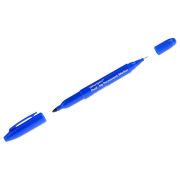 Маркер перманентный двухсторонний OfficeSpace синий, пулевидный, 0,8/2,2мм, упаковка 12 шт.