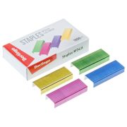 Berlingo Скобы для степлера №24/6 цветные, 1000 штук зеленый/синий/розовый/желтый