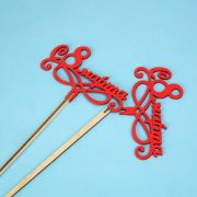 Вставка-топпер «8 марта» (ножка 25 см), красный (5 шт./уп.)