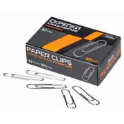 Скрепки канцелярские Hatber никелированные круглые 32мм 100шт. в картонной коробке