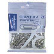 Скрепки 28мм Globus 100шт, пакет с европодвесом
