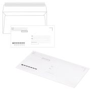 Конверты Е65 (110х220 мм), отрывная лента, «Куда-Кому», 80 г/м2, КОМПЛЕКТ 1000 шт.