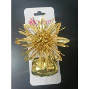 Бант Цветок, металлизированный, 11,5см + лента 10м, набор