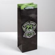 Пакет под бутылку 13х36х10 см Крутой мужик 23 февраля