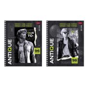 Тетрадь 96л А5ф клетка 60-65г/кв.м на гребне мат ламин,тиснение 2 диз. в блоке серия -Современная ан