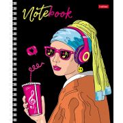 Тетрадь с твердой обложкой 96л А5ф клетка перфорация на отрыв на гребне-Девушка с серёжкой-