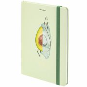 Блокнот с резинкой в клетку 96 л., А5 (145х203 мм), твердая обложка с фольгой, BRAUBERG, «Avocado»,