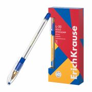 Ручка шариковая масляная с грипом ERICH KRAUSE «L-30» Gold Stick&Grip, СИНЯЯ, 0,7 мм, линия 0,26 мм,