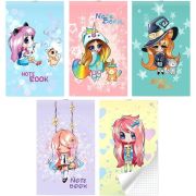 БЛОКНОТ НА СКОБЕ LAMARK СЕРИЯ «МИЛАШКИ-АНИМЕ», А6, 30 Л., 102Х162 ММ, КЛЕТКА