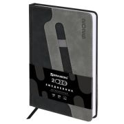 Ежедневник датированный 2026, А5, 138x213 мм, BRAUBERG «Assistant», под кожу, держатель, черный, 117