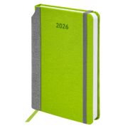 Ежедневник датированный 2026 А5 138x213 мм, BRAUBERG «Mosaic», под кожу, карман для ручки, зеленый,