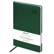 Ежедневник датированный 2026 БОЛЬШОЙ ФОРМАТ 210х297 мм, А4, BRAUBERG «Favorite», под кожу, зеленый,