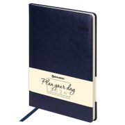 Ежедневник датированный 2026 БОЛЬШОЙ ФОРМАТ 210х297 мм, А4, BRAUBERG «Imperial», под кожу, синий, 11