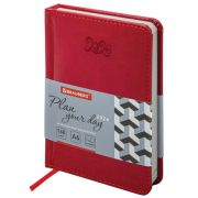 Ежедневник датированный 2026, МАЛЫЙ ФОРМАТ 100х150 мм, А6, BRAUBERG «Rainbow», под кожу, красный, 11