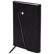 Ежедневник датированный 2026, А5, 145х213 мм, BRAUBERG «Jacket», под кожу, клапан, держатель, черный