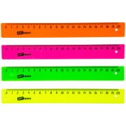 Линейка 20см ArtSpace, пластиковая, флуоресцентная, ассорти