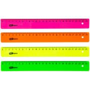 Линейка 25см ArtSpace, пластиковая, флуоресцентная, ассорти