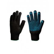 Перчатки рабочие 10/4 черные (ПВХ-точка)