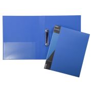 Папка Пластиковая Hatber на 2-х кольцах А4ф корешок 40 мм STANDARD 700мкм- Синяя