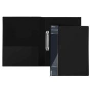 Папка Пластиковая Hatber на 2-х кольцах А4ф корешок 40 мм STANDARD 700мкм- Черная