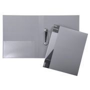 Папка Пластиковая Hatber на 2-х кольцах А4ф корешок 40 мм STANDARD 700мкм- Серая