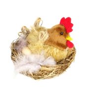 Гнездо с яйцами и курицей, 9см