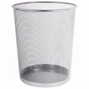 Корзина для бумаг, БОЛЬШАЯ, 20 л, металлическая, серебристая, BRAUBERG «Germanium», 231957