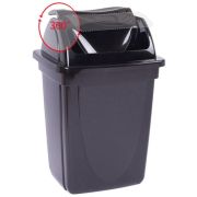 Корзина для бумаг СТАММ, 12л., цельная с вращающейся крышкой, черная