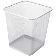 Корзина для бумаг Berlingo «Steel&Style», 20л, сетчатая, металлическая, квадратное основание, серебр