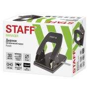 Дырокол металлический STAFF «Manager», до 30 листов, черный, 224650