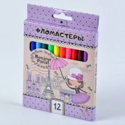 Фломастеры 12цв «Парижанка.VK» BFk_12116 Hatber