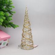Декоративная елка-конус 40 см со светодиодами бежевая