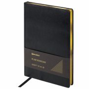 Ежедневник недатированный БОЛЬШОЙ ФОРМАТ 210х297мм А4, BRAUBERG Iguana под кожу, 160л, черный,114452