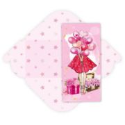 Конверт для денег стандарт девушка с шариками без надписи