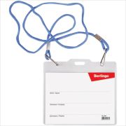 Бейдж горизонтальный Berlingo, 125*110мм (размер вставки 123*89мм), 2 карабина